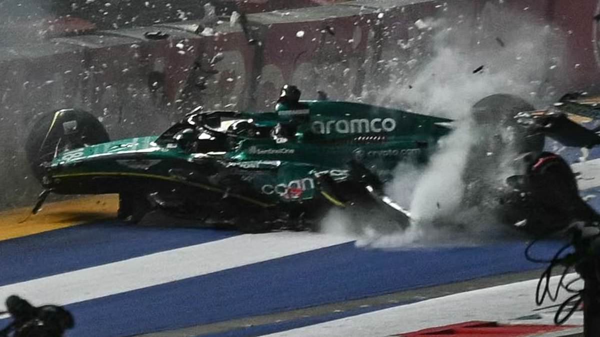 Lance Stroll suffers massive crash during Singapore GP qualifying Big